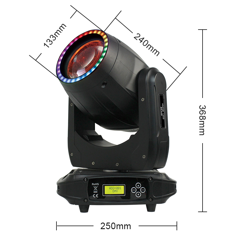 78000lm Super Beam LED Prism Effect Moving Head Light With RGB Ring Disco DJ Equipment